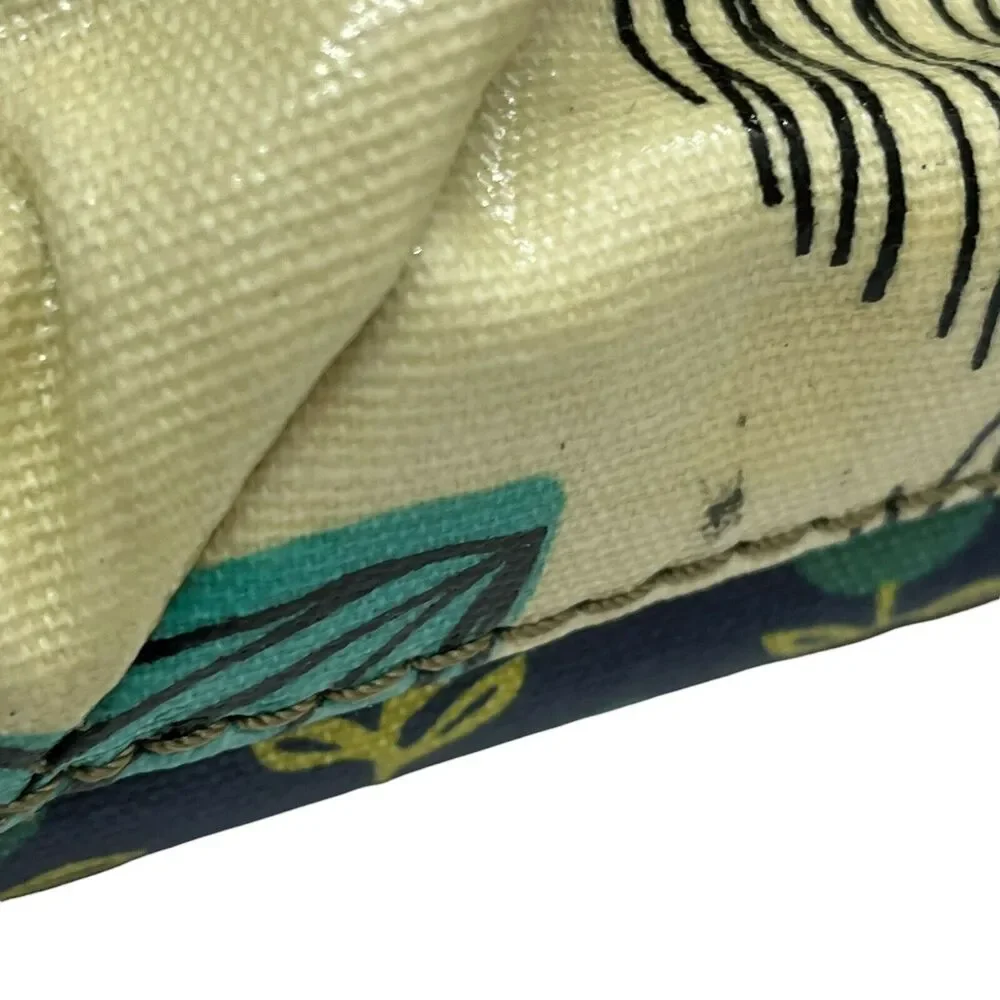 Fossil Key-Per Diaper Bag Tote Handbag Multicolor Coated Canvas Double Handle
